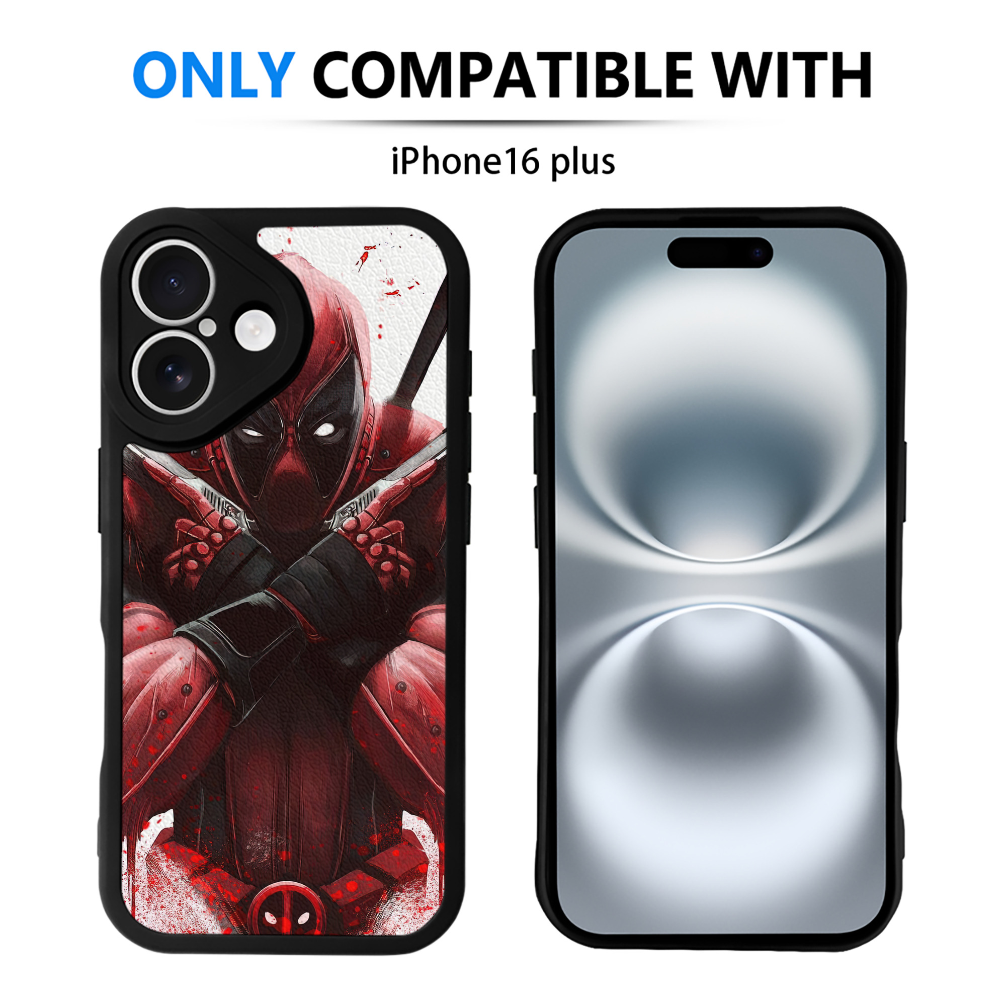 （画像用） Deadpool デッドプール 【iPhone 16シリーズ対応】シリコンスマホケース（レザー調） 材質：シリコン